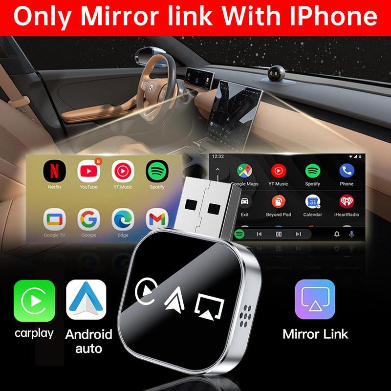 Yurnlv 3-in-1 Wireless CarPlay & Mirror Link