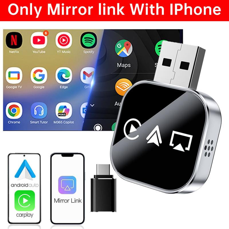 Yurnlv 3-in-1 Wireless CarPlay & Mirror Link