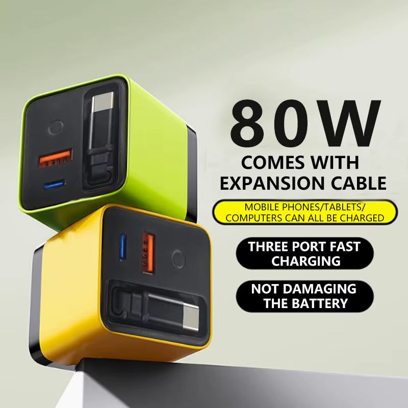 3-in-1 80W GaN Fast Charger