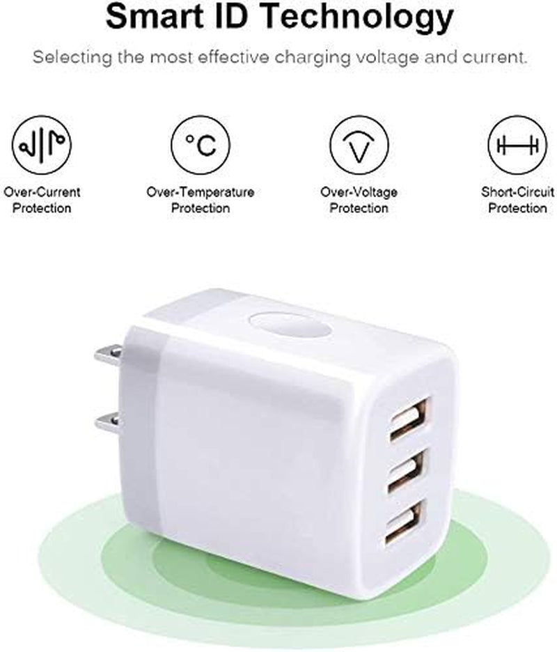 USB Wall Charger 3-Port (x3 Pack)