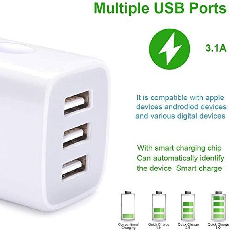 USB Wall Charger 3-Port (x3 Pack)