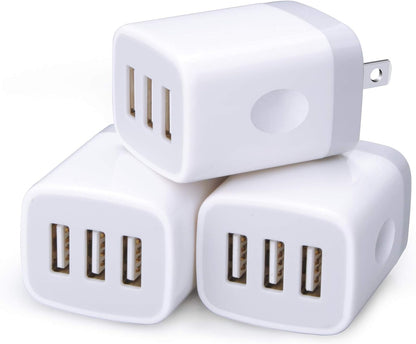 USB Wall Charger 3-Port (x3 Pack)