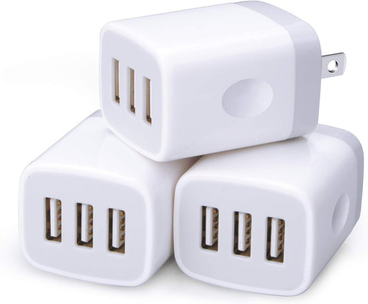 USB Wall Charger 3-Port (x3 Pack)