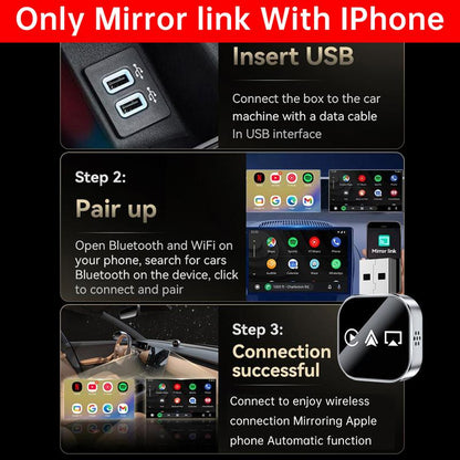 Yurnlv 3-in-1 Wireless CarPlay & Mirror Link